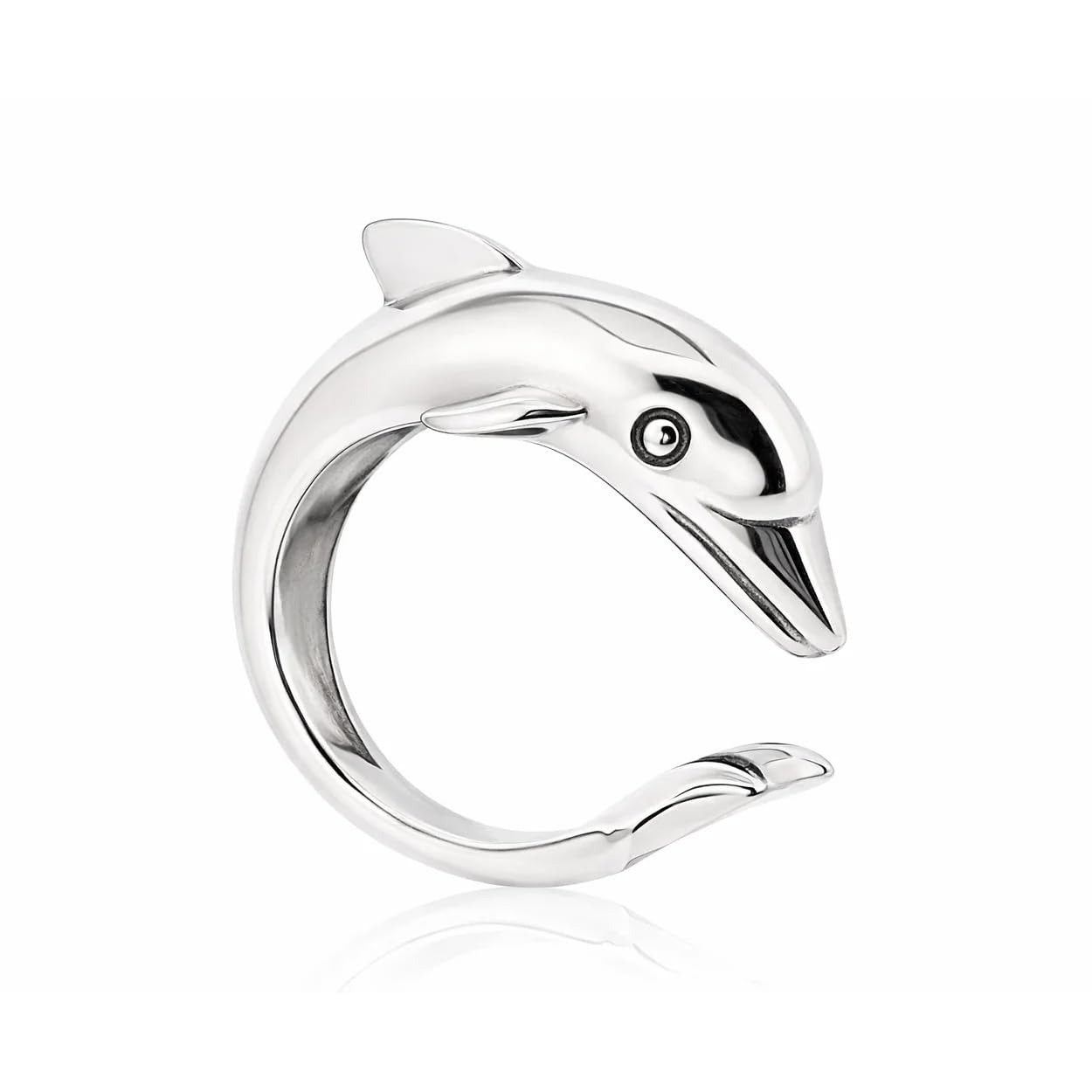 Sovats Ear Cuff Dolphin Earring For Women 925 Sterling Silver Rhodium Plated - High Polished 925 Sterling Silver Ear Cuff Non-Piercing Clip on Cartilage Tragus Earrings