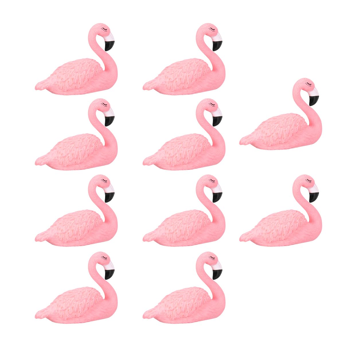 Happyyami 10Pcs Mini Flamingo Ornaments - Vibrant Pink Resin Figurines for Creative Home Decor Party Favors and Garden Displays