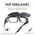 WELUK Fit Over Glasses Sunglasses with Polarized Flip up Lenses Wear Over Prescription Glasses