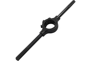 OSVJE 1" Die Round Die Stock Holder, Thread Tap Wrench Steel Body Stock Holder with Additional Screws, Adjustable Removable Handle for Mechanics/Tradespeople