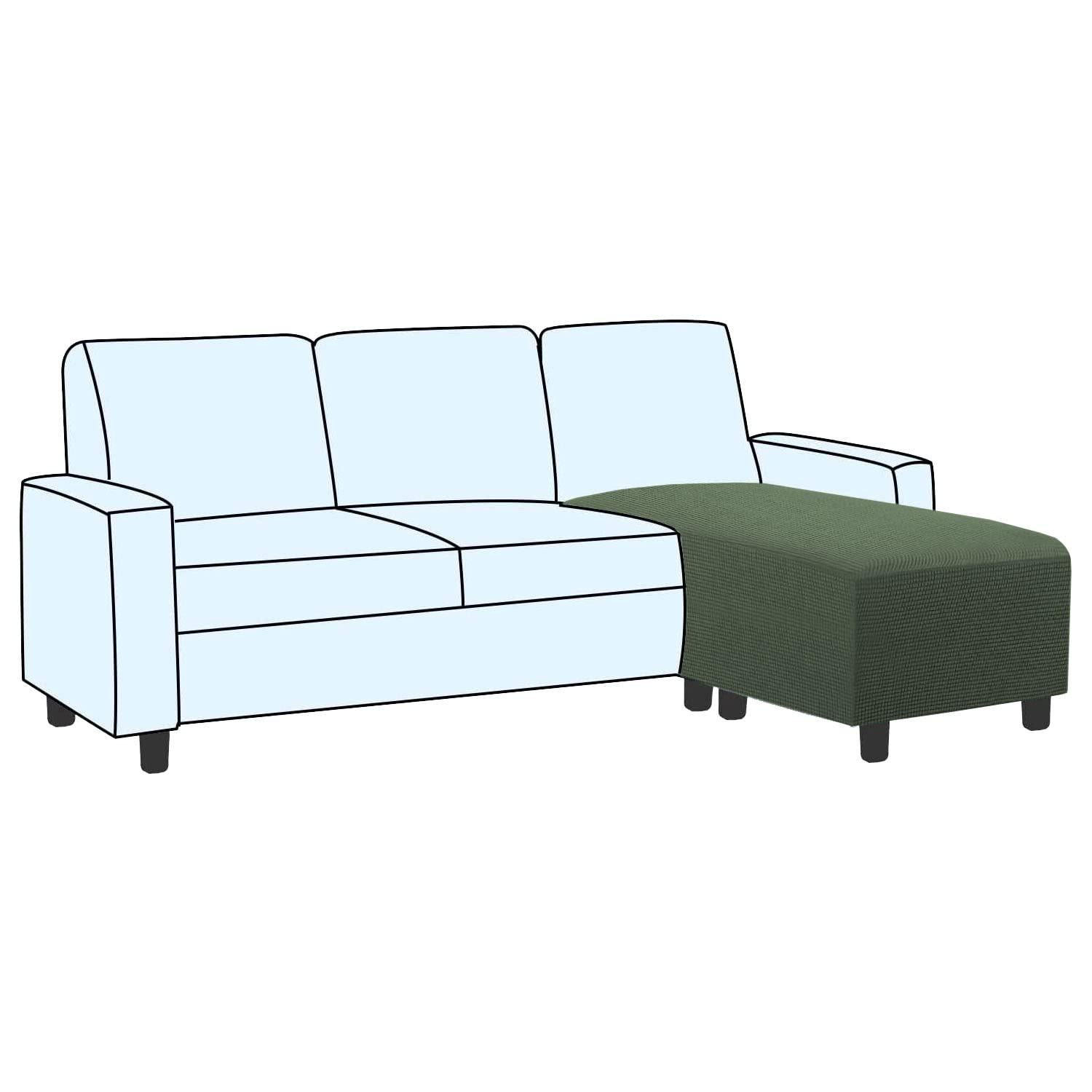 Photo 1 of H.VERSAILTEX Ottoman and Sofa Seat Cushion Combined Cover Slipcover Rectangle Sofa Slipcover Fit Length 56'-75' Suitable for L Shaped Seat Cushion Cover or Chaise Part Cover Thick Soft - Bronze Green