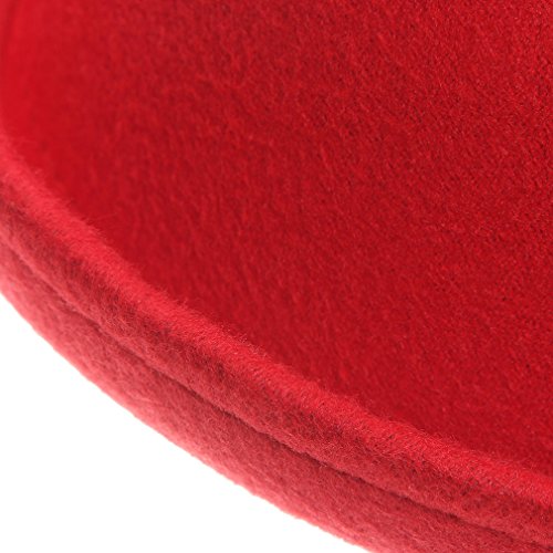 Eozy Women Wool Felt Roll Brim Bowler Derby Hats Billycock Cloche 22.5" Red - Thumbnail 4