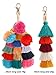 Jetec 2 Pieces Colorful Tassel Charm Keychain Handbags Bag Pendant Key Ring Pom Tassels Key Chain (Multicolor A)