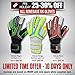 Renegade GK Vulcan Surge Goalie Gloves with Pro-Tek Finger Spines | 3.5+3mm Hyper Grip & 4mm Duratek | Neon Yellow & Blue Soccer Goalkeeper Gloves (Size 7, Youth, Roll-Neg Hybrid Cut, Level 3)