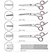 Dog Grooming Scissors, JeeMax 5 Pcs Professional Pet Grooming Scissors for Dog Cat Body Face Ear Nose Trimming- Stainless Steel Shears with Pouch and Clean Cloth