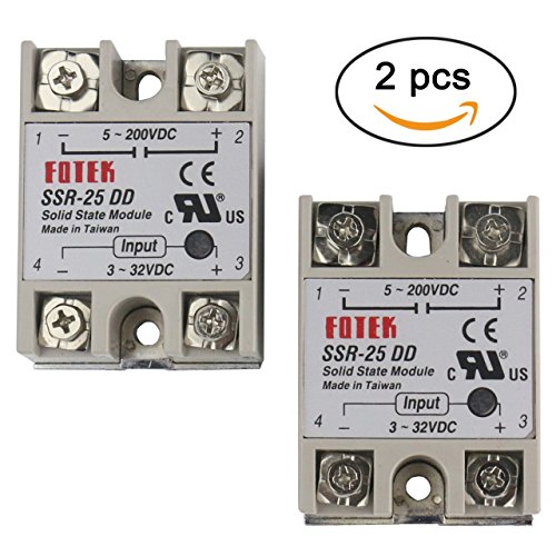 Tinawood 2pcs ssr-25 solid state relay dd dc-dc 25a 3-3…