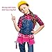 Kids Tool Belt, Monocho Kids Construction Tool Belt Real Suede Leather Children's Tool Pouch with 7 Pockets for Boy and Girl Costumes Dress Up Role Play Adjustable Size for Ages 2-14 (Pink)