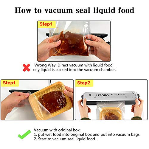 Vakuumiergerät, LISOPO Automatische Vakuumierer VAC245, Vakuumiergerät Folienschweißgerät für Trockene und Feuchte… – Bild 6