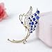 Unique Jewelry Gold-Tone Crystal Art Deco Butterfly Ear Wrap Ear Cuff Earrings Left Side Blue