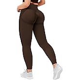Buauty Scrunch Butt Lifting Leggings for Women Workout High Waisted Tummy Control Seamless Booty Gym Athletic Yoga Pants Active Compression Fitness Running Tights Sports Set Coffee