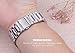 Oitom Stainless Steel Bands Compatilbe Fitbit Charge 2,Premium Stainless Steel SS Metal Replacement Watch Band Strap for Fitbit Charge 2 Smart Fitness Watch (Silver with Clear Diamond)