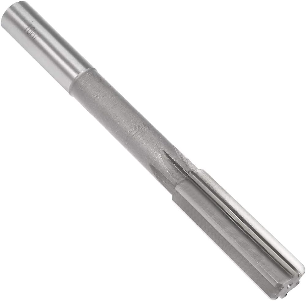 sourcing map Chucking Reamer 18mm, H7 HSS Lathe Machine Reamer 6 Straight Flutes, Round Shank Milling Cutting Tool