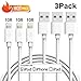 iPhone Charger, Cablex Lightning Cable 3Pack 10FT Ultra Long iPhone Charging Cable Cord Compatible with iPhone 8 8 Plus X 7 7Plus 6 6Plus 5 5s 5c SE iPad(white)