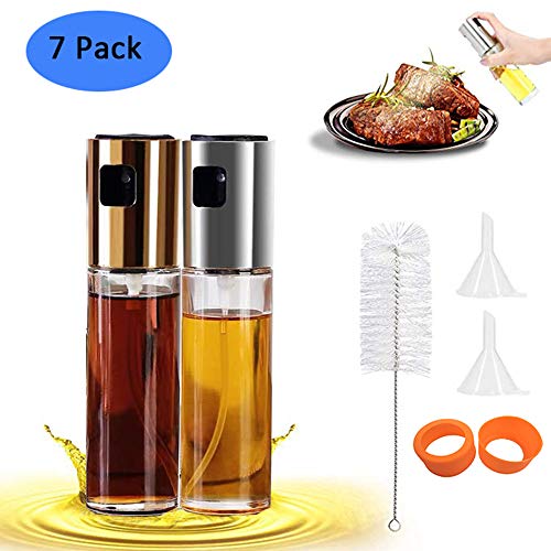Cdycam Olive Oil Sprayer Misters Bottle, 100ml Food-grade Glass Oil Vinegar Soy Sauce Dispenser Pump Sprayer for BBQ, Grilling, Kitchen, Cooking, Salad, Bread Baking, Frying, Pack of 2 - Thumbnail 7
