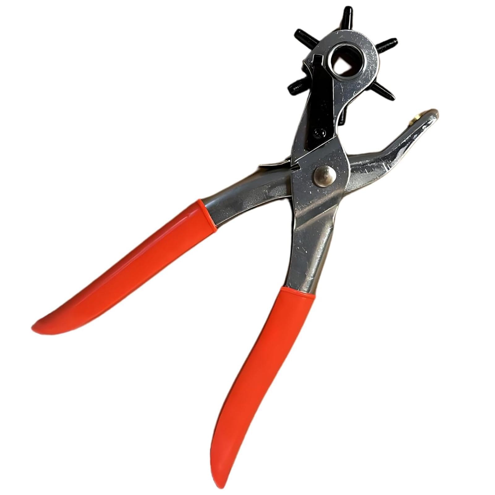 Heavy Duty Revolving Leather Hole Punch Tool With 6 Interchangeable Sizes for Plastic and Paper
