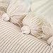famibay Knitted Pillow Covers with Pompoms Tassel Boho Striped Cable Knit Throw Pillow Cases Decorative Pillow Cushion Cover Set for Home Sofa Couch Bed 18” x 18” Beige