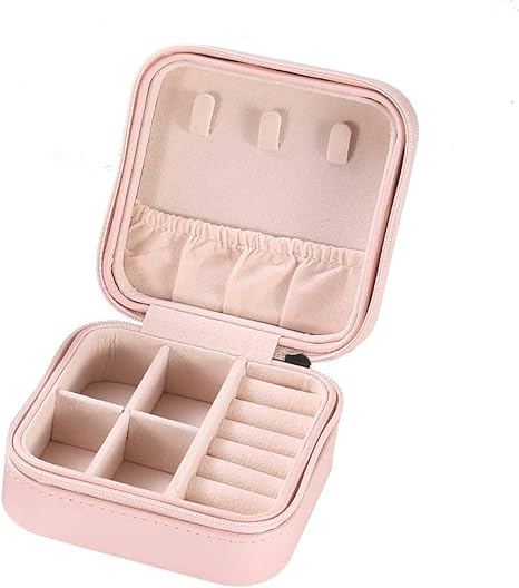 Amazon ジュエリーボックス ミニ宝石箱 アクセサリーケース 小物入れ 収納用 箱 携帯用 持ち運び ボックス 収納ケース ジュエリーバッグ ピンク ジュエリー収納 オンライン通販
