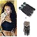 Brazilian Hair Deep Wave 3 Bundles with 4x4 Lace Closure(10