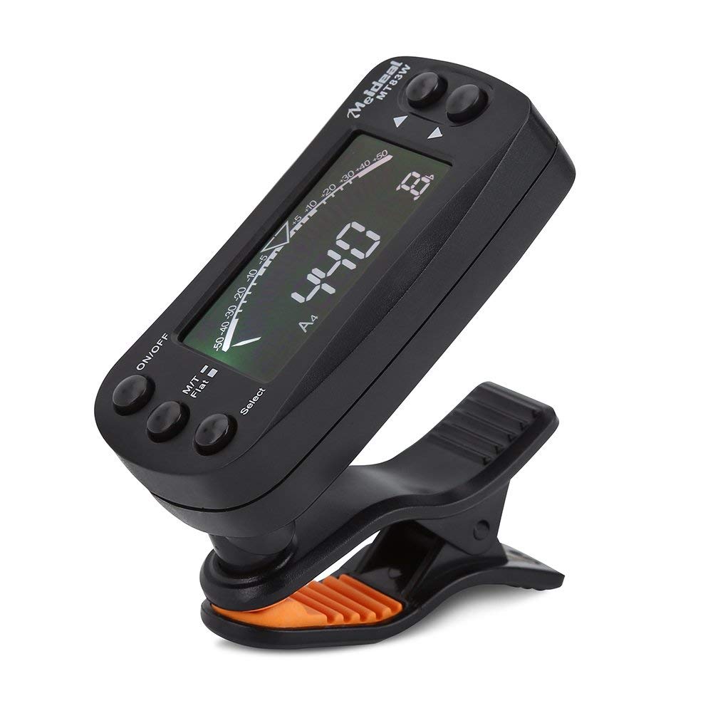 Bnineteenteam Guitar Tuner Clip On 2 in 1 Guitar Tuner Metronome Digital Electronic Tuner Acoustic with LCD Display for Guitar Bass Violin Ukulele Regulator Musical Instrument Accessories