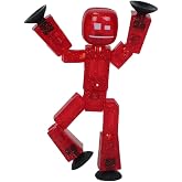 Zing StikBot Poseable Action Figure - Stop Motion Animation Toy, 1-Pack | Suction cup feet grip smooth surfaces, articulating joints, Studio App filmmaking, collectible, Ages 4+, comet red