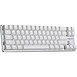 Qisan Gaming Keyboard Mechanical Wired Keyboard Cherry MX Brown Switch Backlight Keyboard 68-Keys Mini Design White