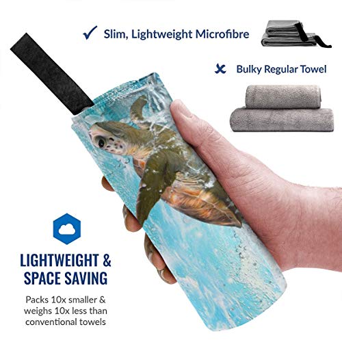 COWDIY Beach Towels, Sea Turtle Printed Quick Dry Towel Blanket, Sand Free Soft Absorbent Bath Towels