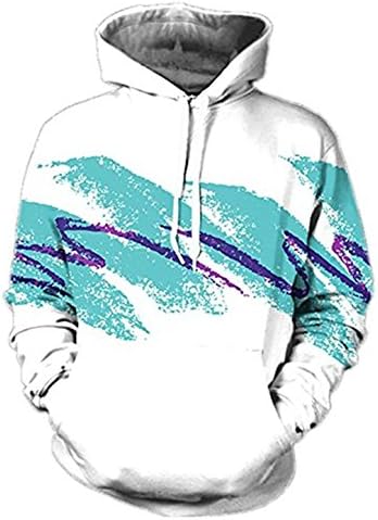 Union Link White Hooded Sweatshirt Pullover Hoodie for Men