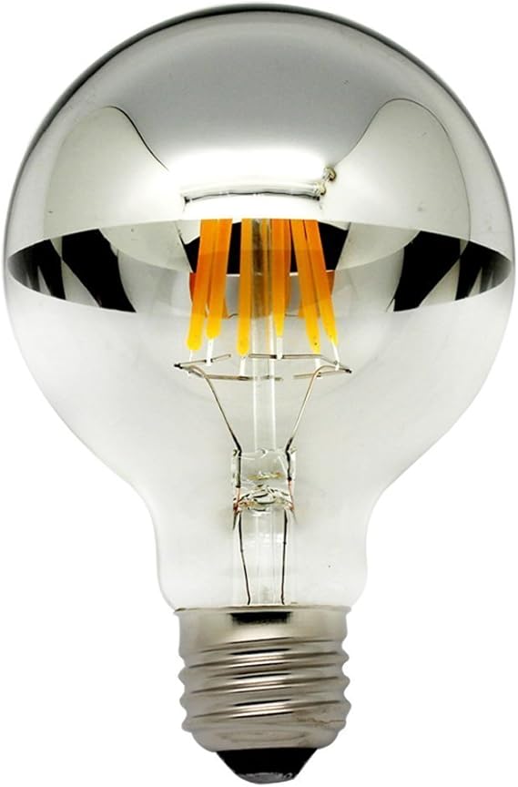 Luxon 4w A60 Led Bulb with Mirror, E26 Medium base, Half Chrome Siliver