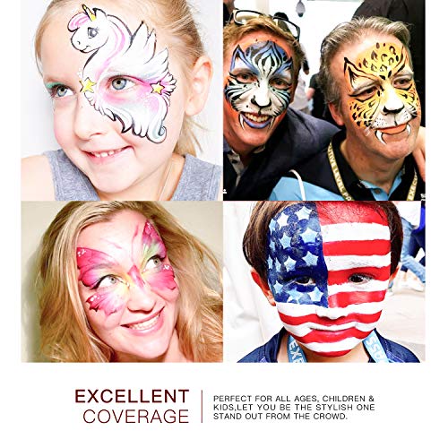 Charmcode Face Body Paint Oil 12 Colors,Professional Hypoallergenic Non-Toxic Halloween Party Makeup,Face Painting for Adults and Kids - Thumbnail 5