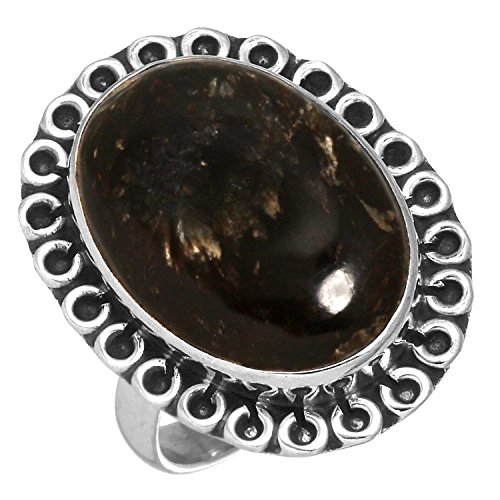 Natural Golden Seraphinite Gemstone Jewelry Solid 925 Sterling Silver Ring Size 7.5