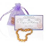 Baltic Amber Bracelet for Teething Baby Raw Honey. 100% Natural Amber Baroque Style Round Beads 5.5 Inches Long. Expandable (Optional) With The Matching Necklace