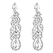 BriLove Women's Wedding Bridal Crystal Teardrop Hollow Floral Leaf Cluster Dangle Earrings
