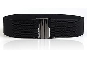 YYXR Womens Black Vintage Plus Elastic Stretchy Waist Cinch Trimmer Belt