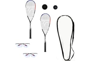 Tecnifibre Cross Squash Starter Kit (Includes 2-Racquets, 2-Eyeguards, 2-Balls, Balls, & Cover)