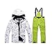 Fashion Women's High Waterproof Windproof Snowboard Colorful Printed Ski Jacket and Pants