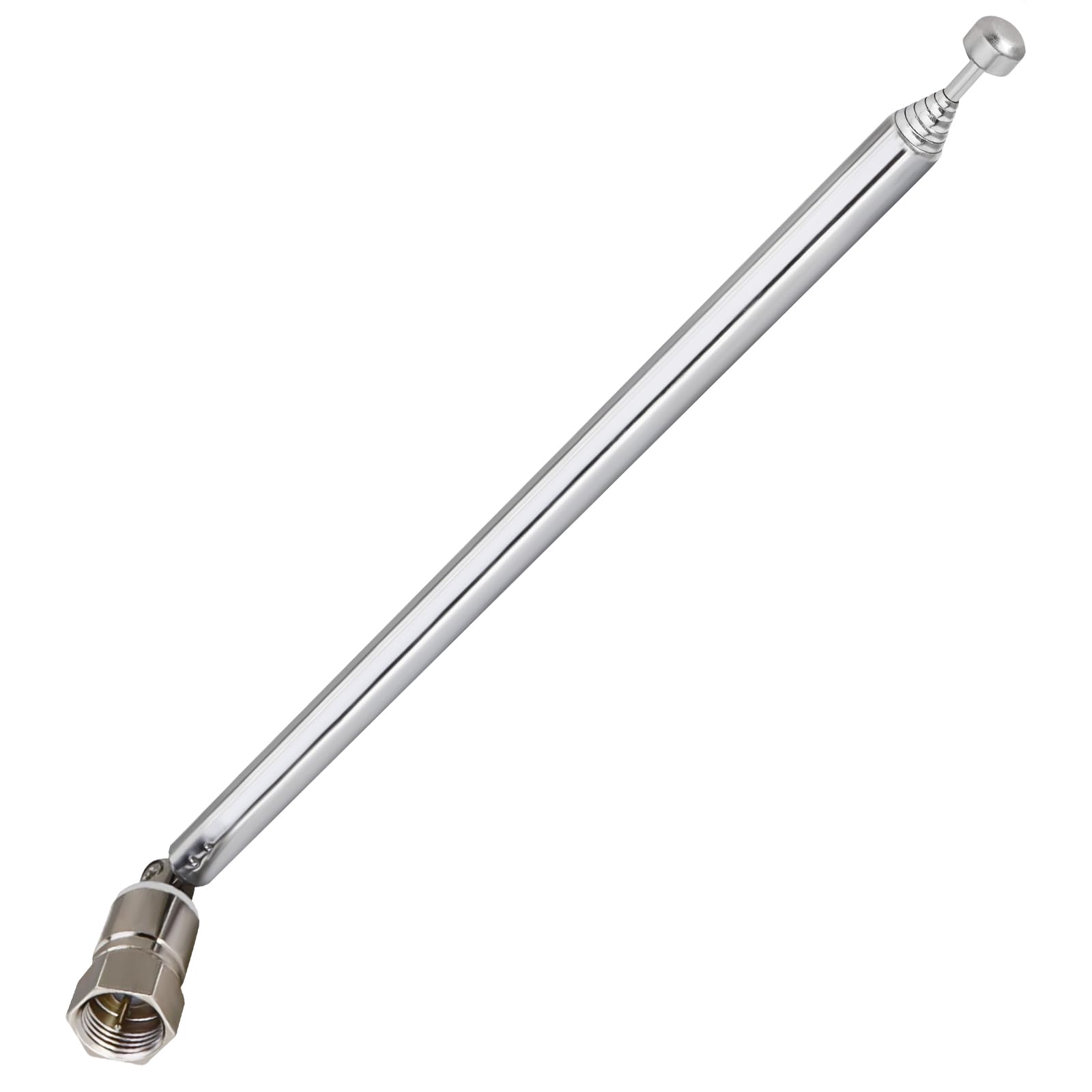 CubePlug Replacement 12 Sections Telescopic Aerial Antenna FM 75 Unbal for Tivoli Audio Model One, Two, Three, Musicsystem Radio, ROBERTS ecologic 4 / rd60 / vintage Silver [AR42]