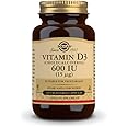 Solgar Vitamin D3 (Cholecalciferol) 15 mcg (600 IU), 120 Vegetable Capsules - Helps Maintain Healthy Bones & Teeth - Immune Support - Non-GMO, Gluten Free, Dairy Free, Kosher, Halal - 120 Servings