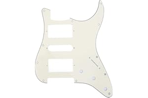 Musiclily Pro 11 Hole HSH Strat Pickguard Guitar Scratch Plate for USA/Mexican Made Fender Standard Stratocaster Modern Style, 3Ply Cream