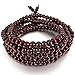 INBLUE Men,Women's 6mm Wood Bracelet Link Wrist Necklace Chain Tibetan Buddhist Red Sandalwood Bead Prayer Buddha Mala Chinese Knot Elastic