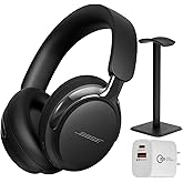 Bose (2nd Gen QuietComfort Ultra Bluetooth Headphones, Wireless Headphones with Spatial Audio, Over Ear Noise Cancelling with Mic, Up to 30 Hours of Play time + 20W Wall Charger (Black)
