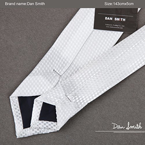 DAE1006 White Skinny Ties Lot Collection Checkered Set By Dan Smith