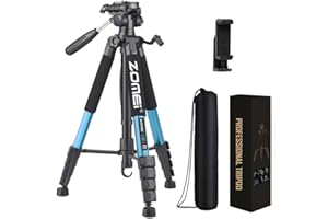 74 Inch Heavy Duty Tripod Stand for Cameras, Cell Phones, Projectors, Webcams, Spotting Scopes - Complete Unit for Canon, Nik
