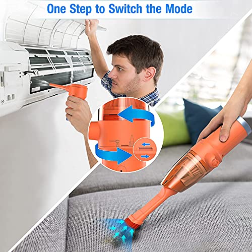 Koonie Compressed Air Duster, Air Blower & Vacuum 2in1, Mini Cordless Vacuum Cleaner for