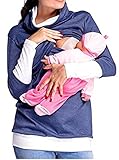 HOLLY Pregnant Women Long Sleeve Maternity Nursing Top Breastfeeding Shirt Blouse
