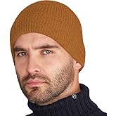 BISMAADH Fleece Lined Woolen Cuff Cap Beanie for Men & Women Warm Knit Winter Hat Stretchy Fit Soft