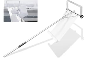GMAK Large Snow Roof Rake with Wheels, 20FT Durable Aluminum Telescopic Roofs Shovel, Heavy Duty Snow Removal Tool with Wheels & Nylon Slide for Winter Housetop Roof Snow and Leaves