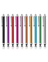 Bolígrafo para pantalla táctil RETECK, Pack de 10, rosa, violeta, negro, verde, plata, Bolígrafo para pantalla táctil capacitivo y universal, para Kindle Touch, iPad, iPhone 6 6S, 6Plus, 6S Plus, Samsung S5, S6, S7 Edge, S8 Plus, Note 2, 3, 4, 5