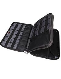Práctico organizador BUBM doble capa, accesorio electrónico de viaje con bolsa para iPad Mini y tablet (hasta 8 pulgadas) con asa