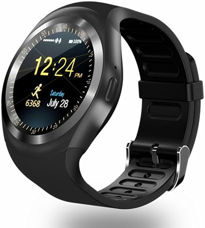 SinoPro Y1 Smart Watch, Sports Fitness Tracker Bluetooth Wrist Watch with SIM Card and TF Card Slot Camera Message Notification Sleep Monitor for iPhone Samsung and other Android Smartphone (Black)