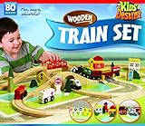 100-piece Triple-loop Wooden Train Set (Inc. 16 Trains and Cars!!) - 100% Compatible with All Major Brands Including Thomas Wooden Railway System - By Kids Destiny